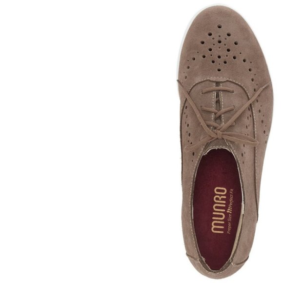 Munro WELLESLEY Perf Suede Leather Oxford Sneaker NEW NIB Comfort Wedge Women's - Picture 3 of 3